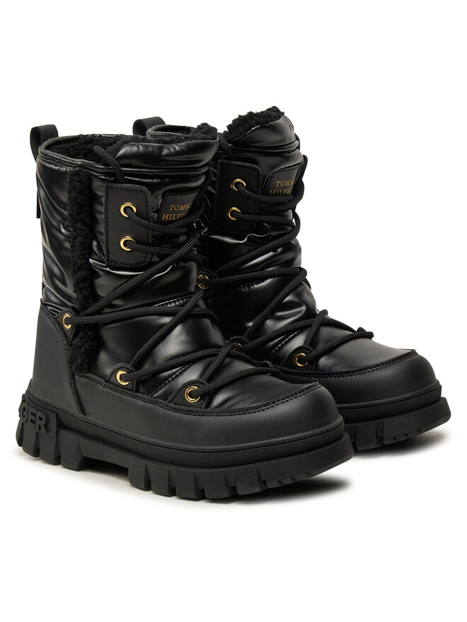 Tommy Hilfiger Schneeschuhe Tommy Hilfiger Fur Boot T3A5-33610-1695 S Schwarz