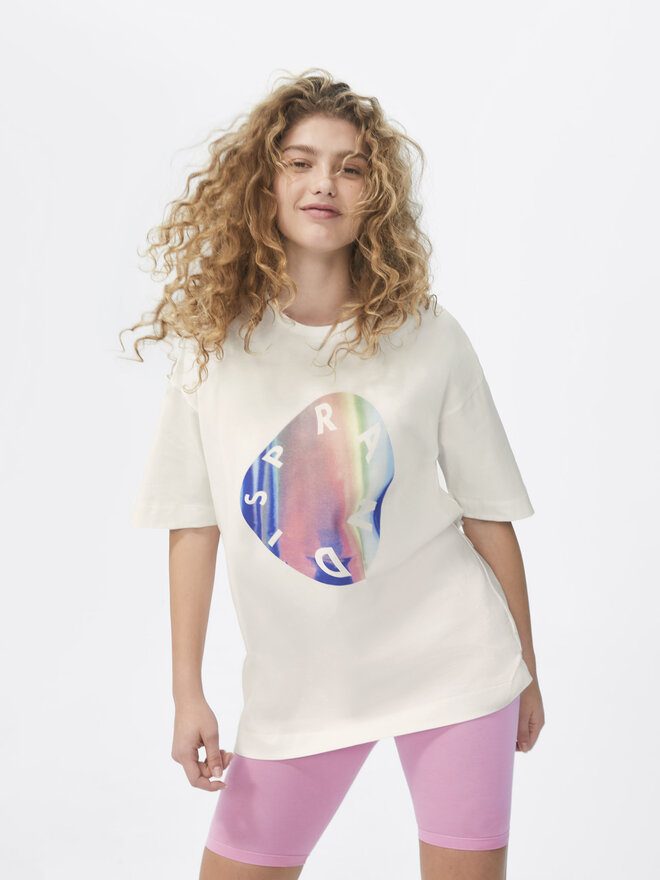 Sprandi Sprandi Marškinėliai SP22-TSD102 Balta Relaxed Fit