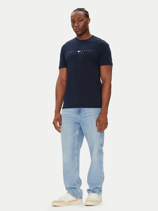 Tommy Jeans Tommy Jeans Majica Flag Linear DM0DM21911 Mornarsko modra Regular Fit