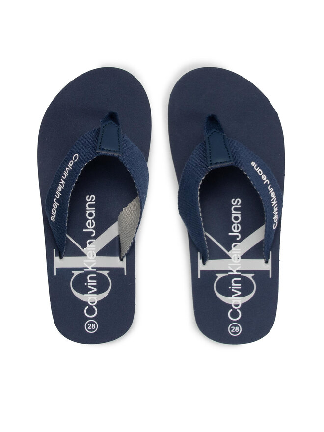 Calvin Klein Jeans Žabky Calvin Klein Jeans Logo Print Flip Flop V3B8-80155-0058 M Tmavomodrá