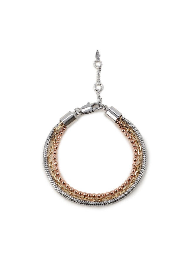 Fossil Комплект 3 гривни Fossil Tri-Tone Steel Bracelet Gift Set JGFTSET1042 Сребрист