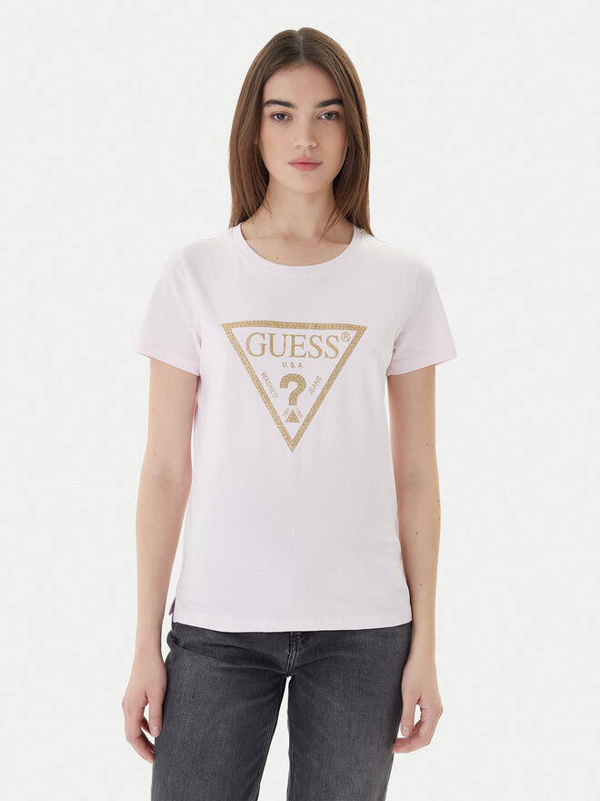 Guess Guess Футболка W4RI69 J1314 Рожевий Regular Fit