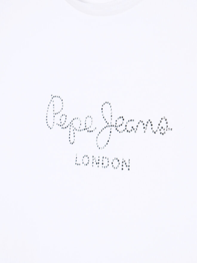 Pepe Jeans Pepe Jeans Marškinėliai Nuria PG502460 Balta Regular Fit