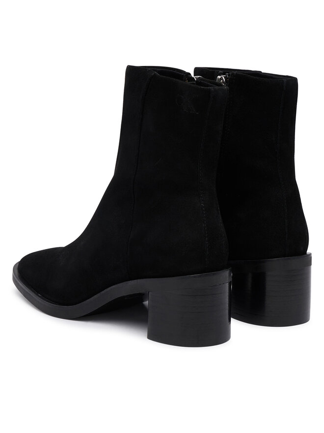 Calvin Klein Stiefeletten Calvin Klein Block Heel Ank Boot Suede HW0HW03221 Schwarz