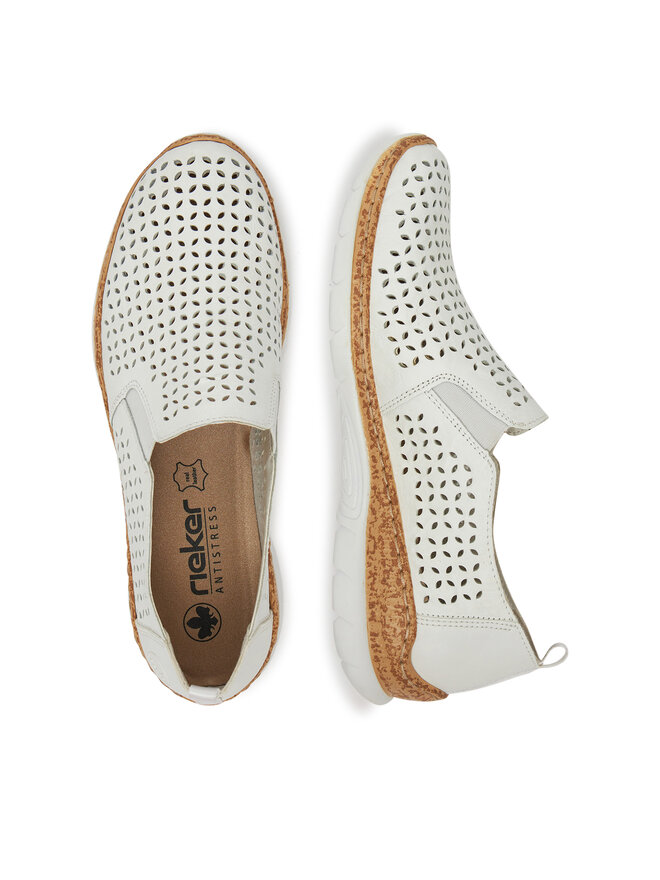 Rieker Pantofi Rieker N4251-80 Alb
