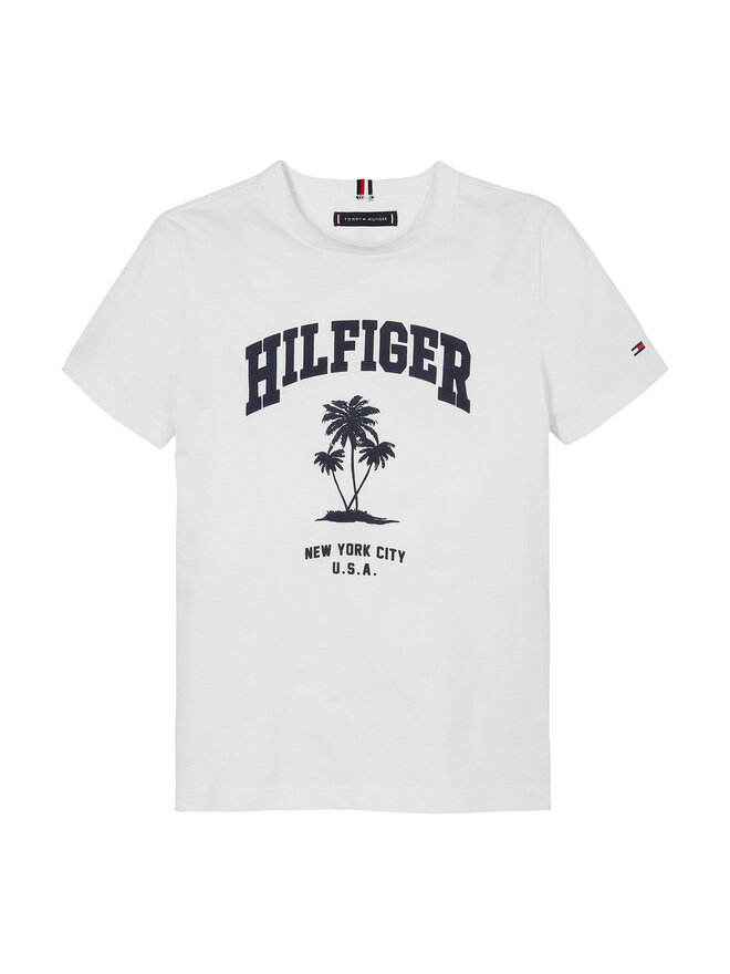 Tommy Hilfiger Tommy Hilfiger Marškinėliai Palm Print KB0KB09649 D Balta Regular Fit