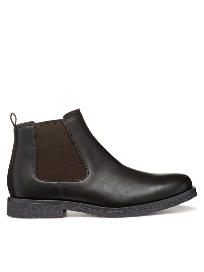 Geox Kotníková obuv s elastickým prvkem Geox Uomo Claudio U2658A 00043 C6009 Hnědá
