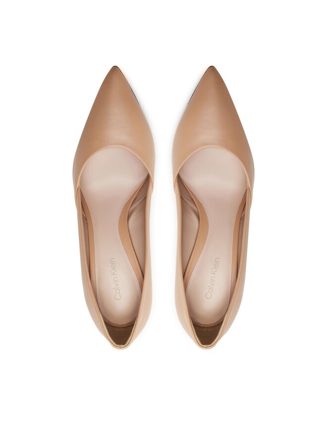 Calvin Klein High Heels Calvin Klein Heel Pump 90 Leather HW0HW01928 Beige