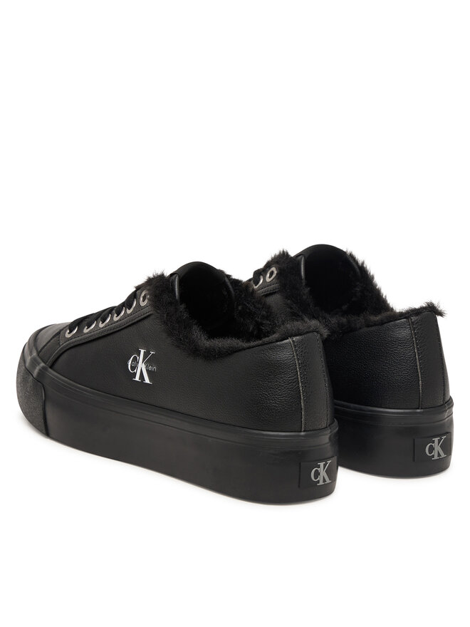 Calvin Klein Sneakers Calvin Klein Vulc Flatf Laceup Lth Fur HW0HW03235 Schwarz