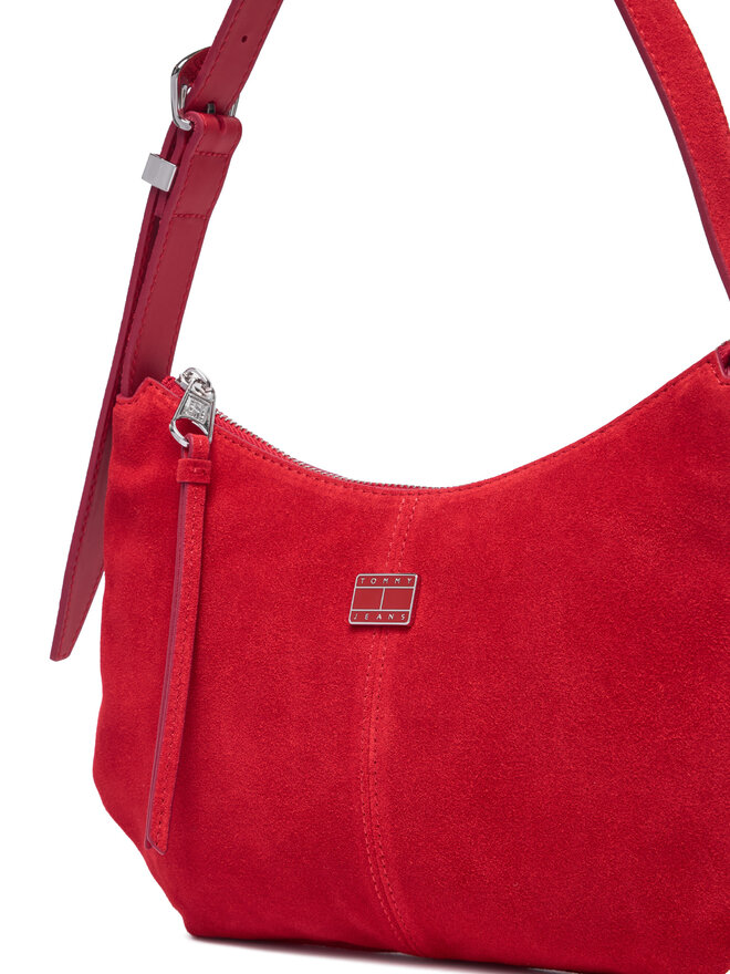 Tommy Jeans Handtasche Tommy Jeans Tjw Slouchy Suede Shoulder Bag AW0AW18859 Rot