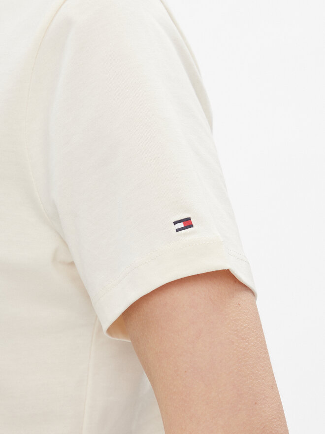 Tommy Hilfiger Tommy Hilfiger T-shirt Reg Crest C-Nk Tee Ss WW0WW41058 Écru Regular Fit