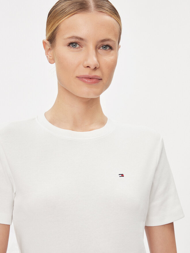 Tommy Hilfiger Tommy Hilfiger Marškinėliai New Cody WW0WW40587 Balta Slim Fit