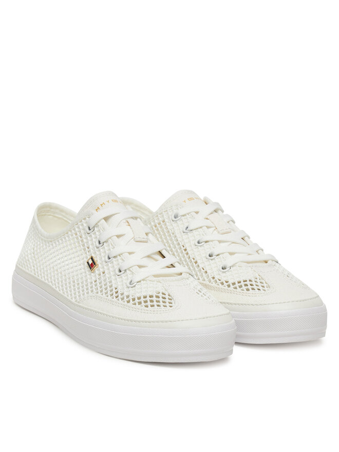Tommy Hilfiger Sneakersy Tommy Hilfiger Th Open Mesh Vulc Sneaker FW0FW08684 Biały