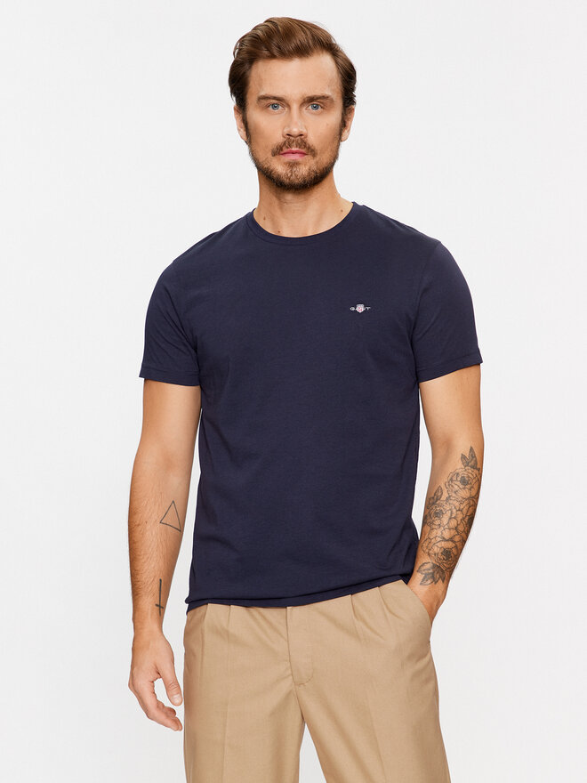 Gant Gant Póló Shield 2003185 Sötétkék Slim Fit