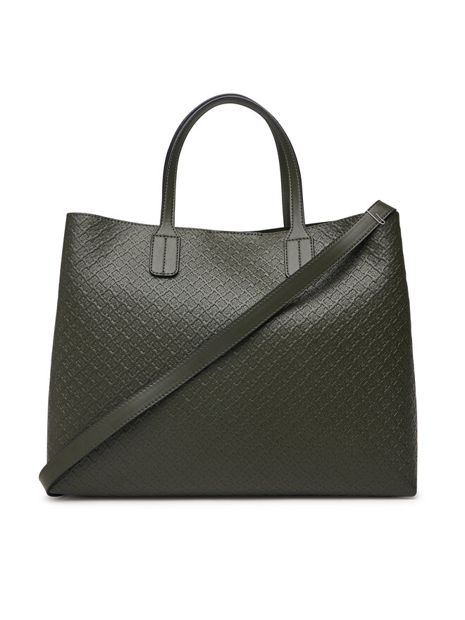 Tommy Hilfiger Handtasche Tommy Hilfiger Th Icon Satchel Mono AW0AW18923 Khakifarben