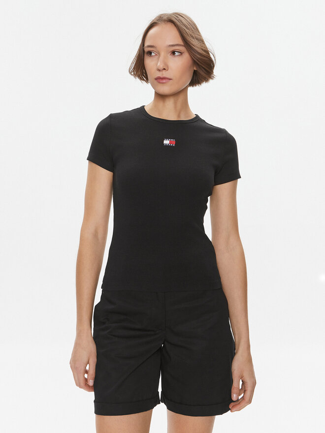 Tommy Jeans Tommy Jeans T-Shirt DW0DW17881 Schwarz Slim Fit