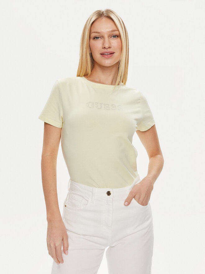 Guess Guess Marškinėliai Skylar V4GI09 J1314 Žalia Slim Fit