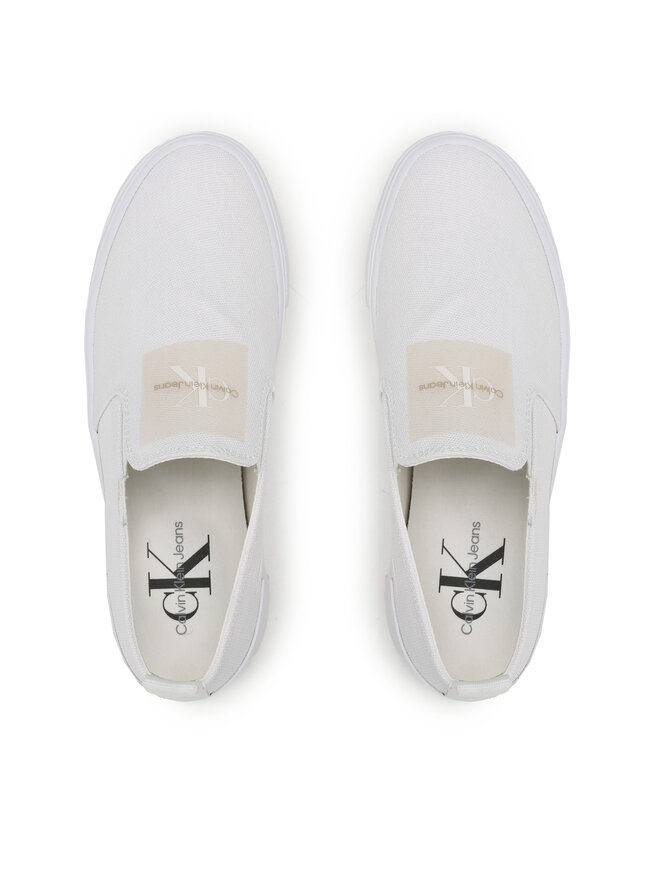 Calvin Klein Jeans Tenisky Calvin Klein Jeans Bold Vulc Flatf Slipon Wn YW0YW01040 Bílá