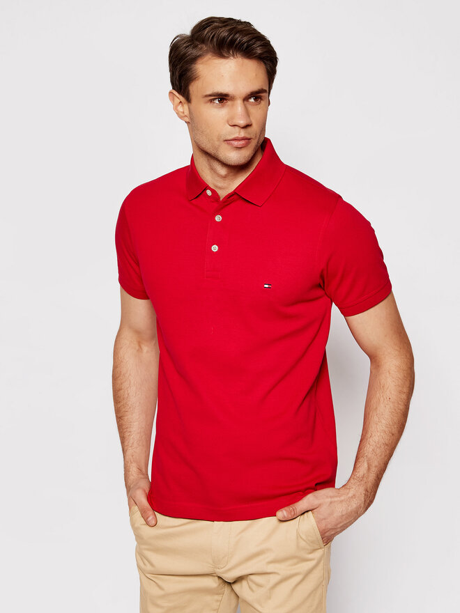 Tommy Hilfiger Tommy Hilfiger Pólóing 1985 MW0MW17771 Piros Slim Fit
