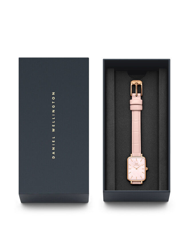 Daniel Wellington Zegarek Daniel Wellington Quadro Pressed DW00100508 Różowe złoto
