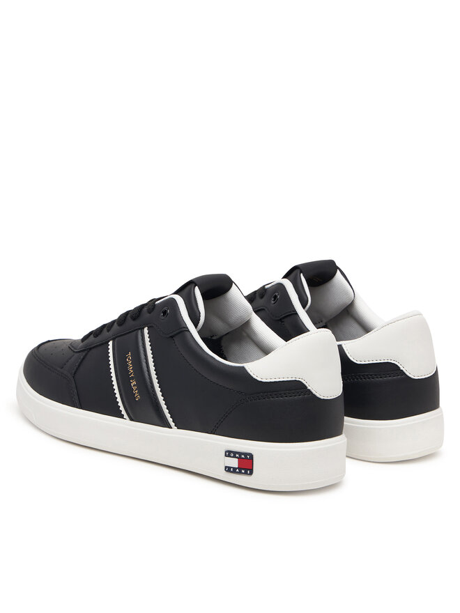 Tommy Jeans Sneakers Tommy Jeans Lightweight Flag Leather Court EM0EM01758 Schwarz