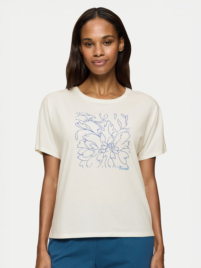 Triumph Triumph Μπλούζα πιτζάμας Mix & Match 10218281 Μπεζ Relaxed Fit