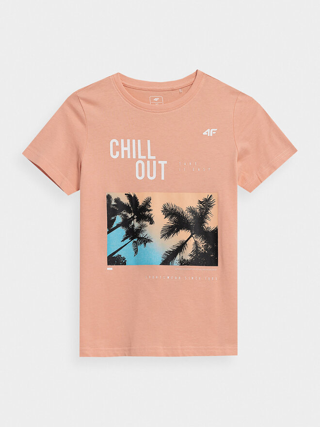 4F 4F T-Shirt 4FJSS23TTSHM288 Rosa Regular Fit