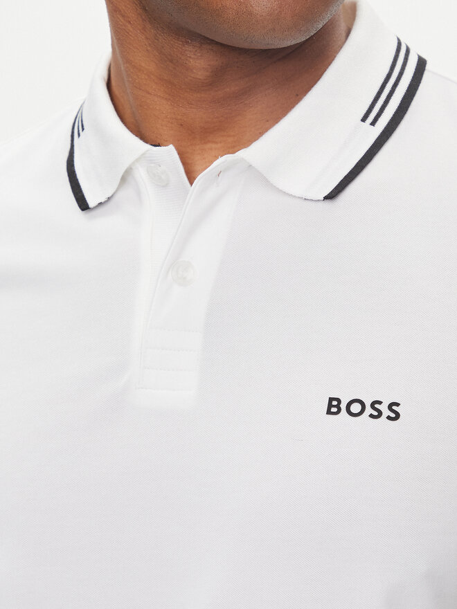 BOSS Boss Polo marškinėliai Paul 50506193 Balta Slim Fit
