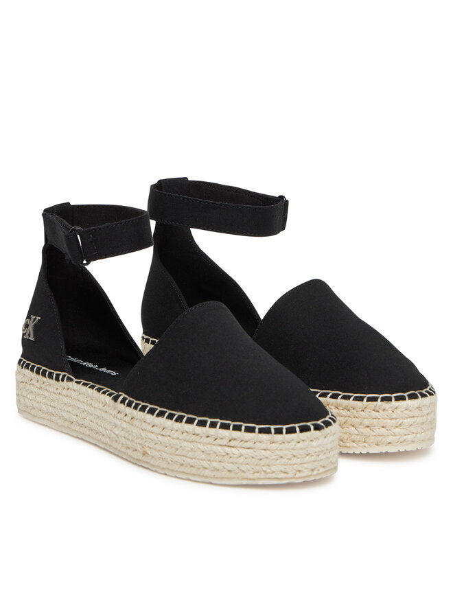 Calvin Klein Jeans Espadrilky Calvin Klein Jeans Flatform Espadrille Sling Mg YW0YW01735 Čierna