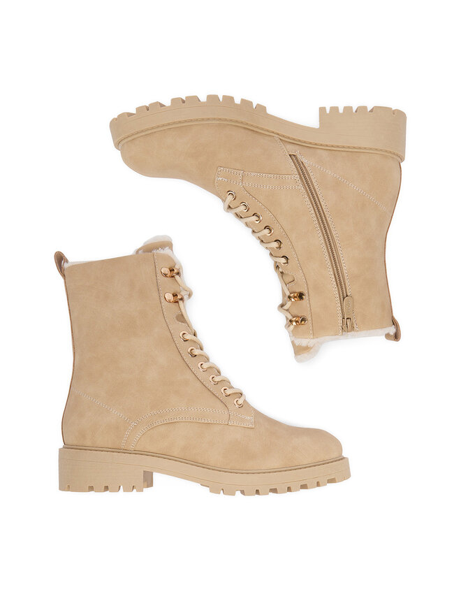 DeeZee Botines planos DeeZee HX24016-1 Beis