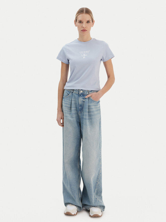 Guess Guess Футболка V4YI21 KCDH1 Блакитний Regular Fit