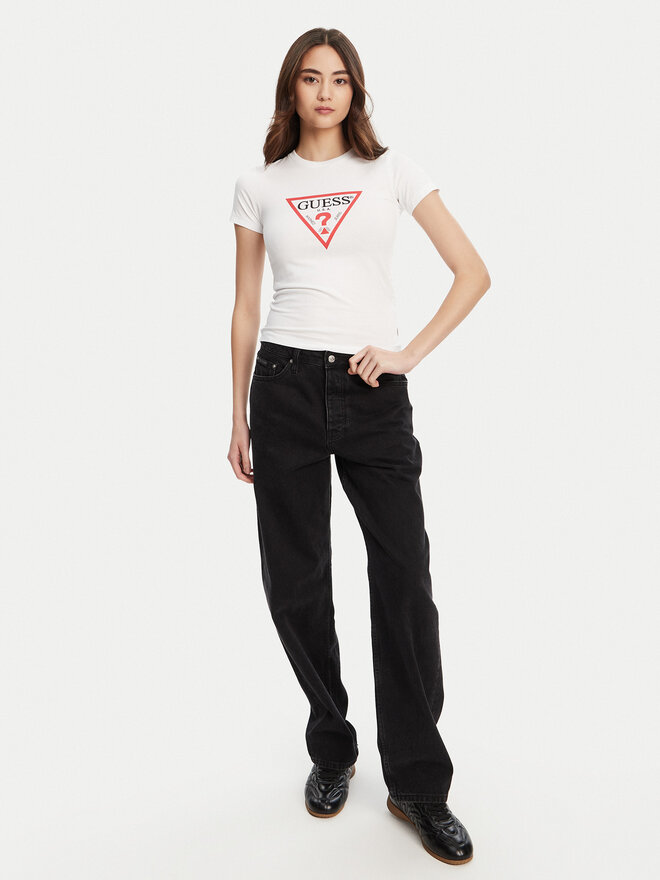 Guess Jeans Guess Jeans T-Shirt W4YI04 J1314 Λευκό Regular Fit