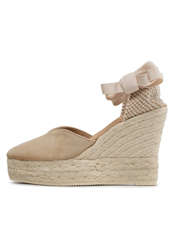 Manebi Еспадрильї Manebi Heart-Shaped Wedge Espadrilles M 1.1 WH Бежевий
