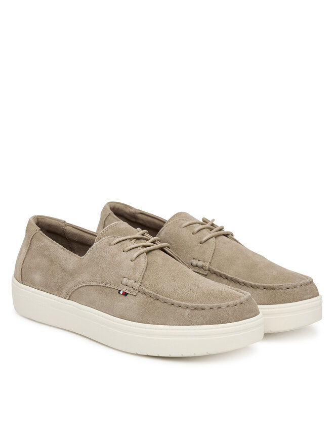 Tommy Hilfiger Halbschuhe Tommy Hilfiger Casual Suede Stitch Toe Hybrid FM0FM05707 Beige