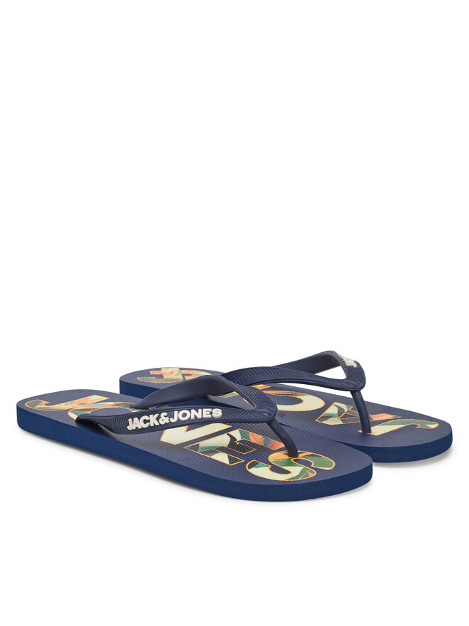 Jack&Jones В'єтнамки Jack&Jones Jfwlogo Palm Print Flip Flop Ln 12230642 Cиній