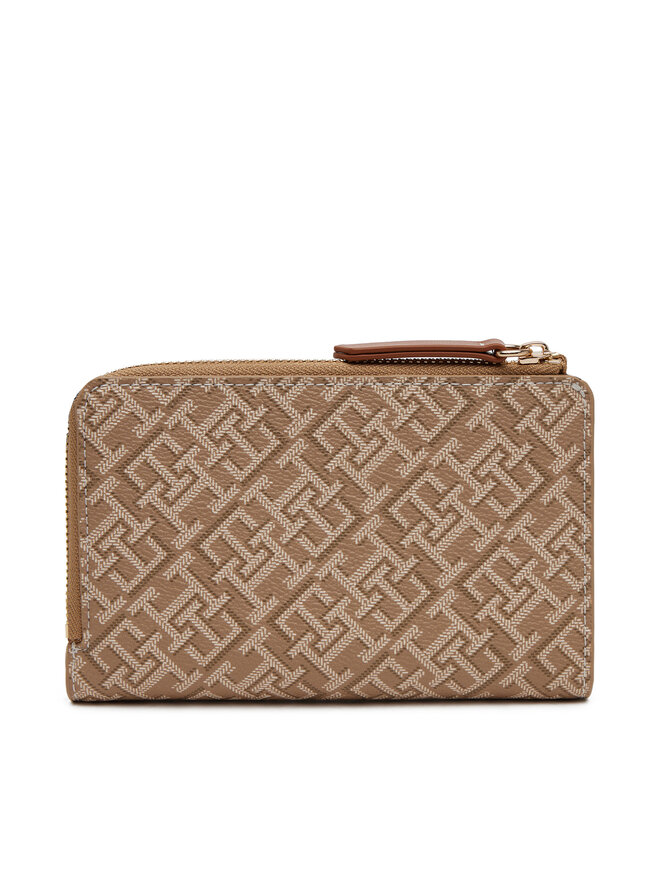 Tommy Hilfiger Velká dámská peněženka Tommy Hilfiger Th Monoplay Leather Med 7 Wallet AW0AW17417 Hnědá