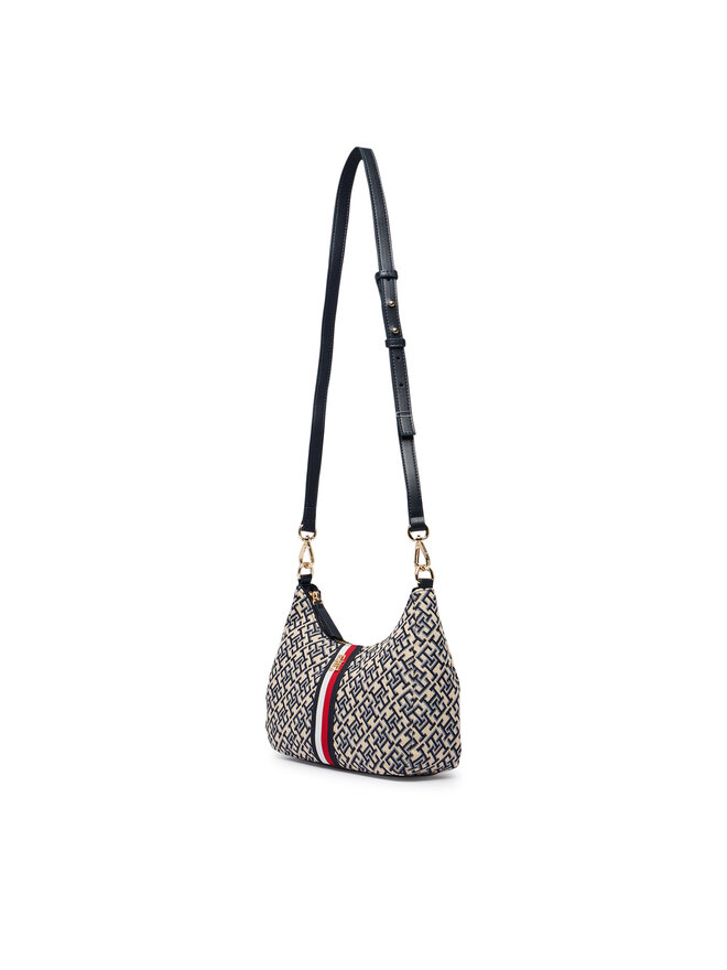 Tommy Hilfiger Handtasche Tommy Hilfiger Th Jacquard Ess Shoulder Bag AW0AW19331 Blau