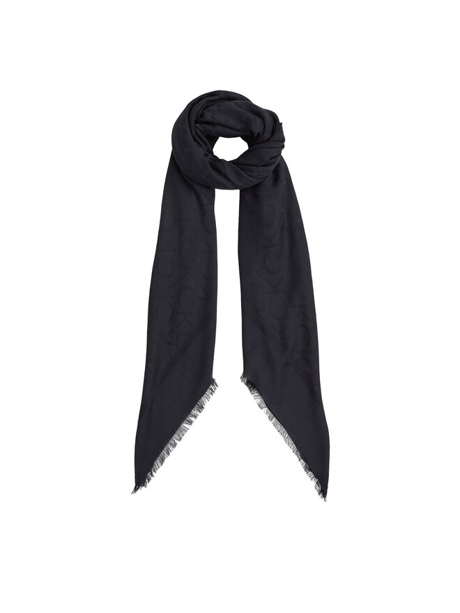Calvin Klein Foulard Calvin Klein Shiny Jacquard Monogram K60K612974 Nero