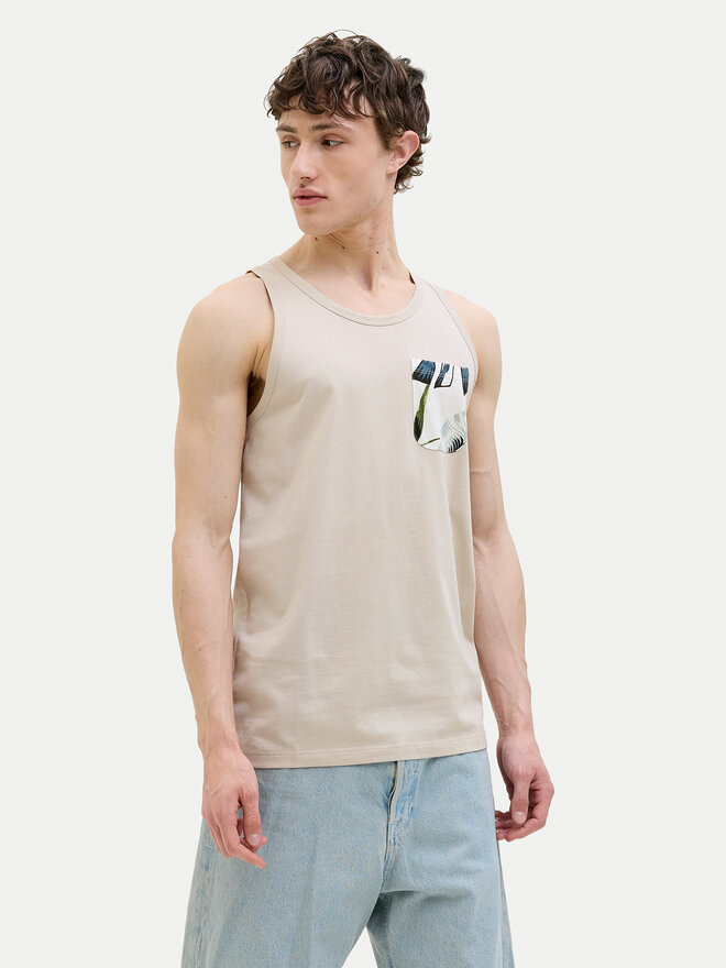 Jack&Jones Jack&Jones Tank top marškinėliai Hawaii 12269321 Smėlio Standard Fit