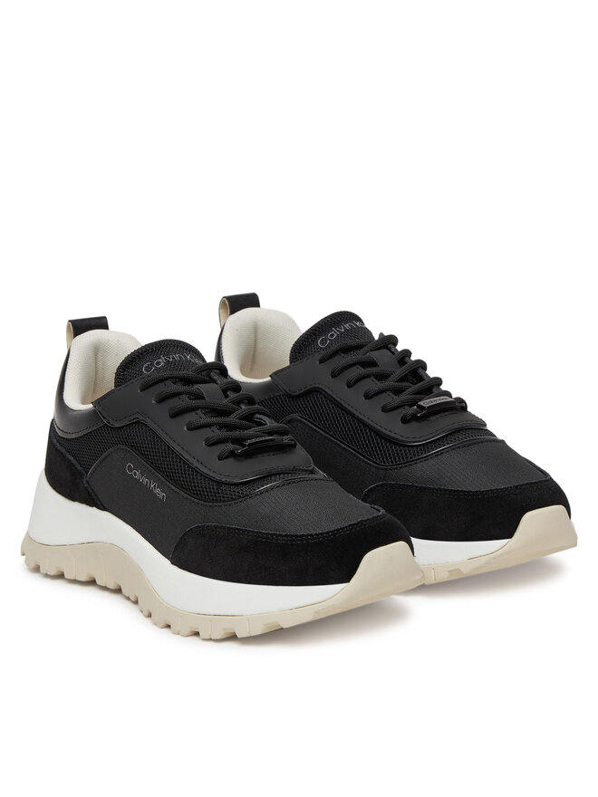 Calvin Klein Αθλητικά Calvin Klein Runner Lace Up Mesh Mix HW0HW02487 Μαύρο
