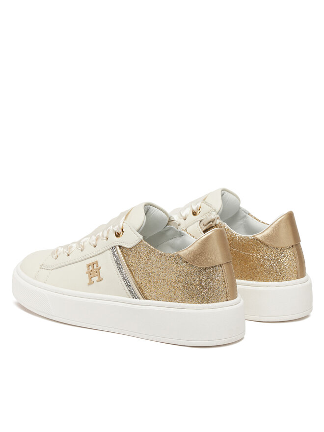 Tommy Hilfiger Snīkeri Tommy Hilfiger Low Cut Lace-Up Sneaker T4A9-33935-1281 M Balts