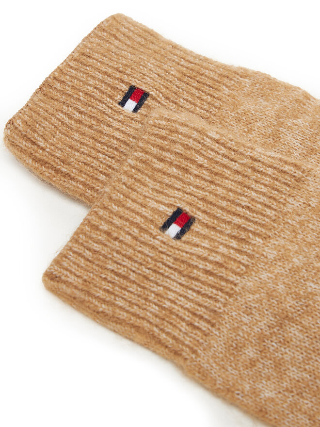 Tommy Hilfiger Guanti da donna Tommy Hilfiger Flag Fluffy AW0AW17797 Beige