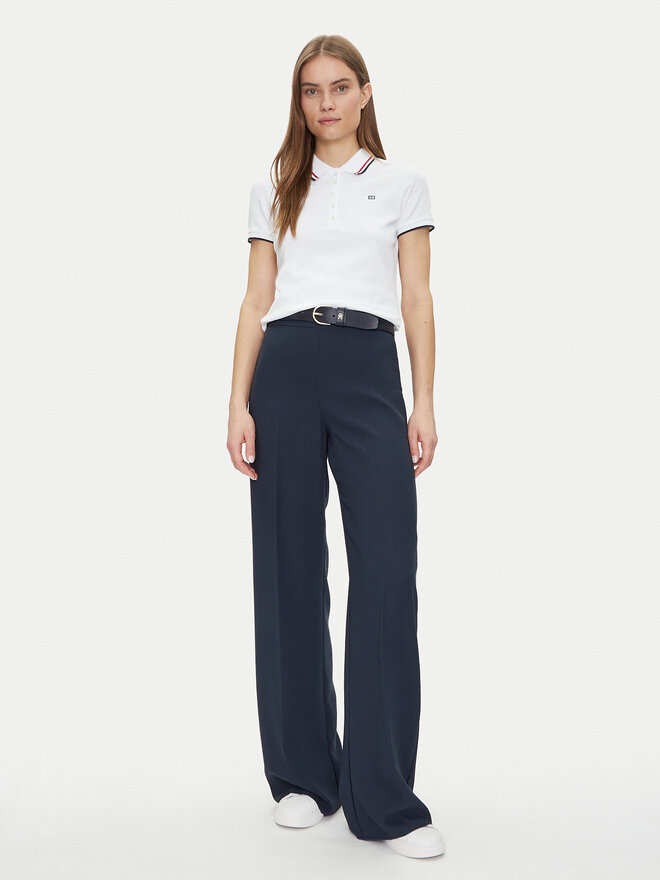 Tommy Hilfiger Tommy Hilfiger Poloshirt Feminine Sporty Slim Polo Ss WW0WW44517 Weiß Regular Fit