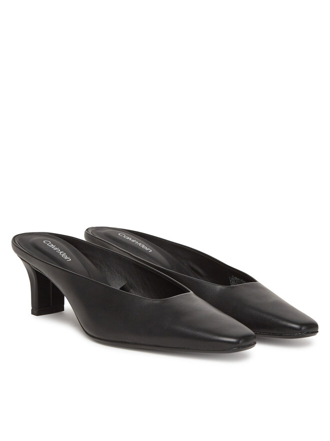 Calvin Klein Klapki Calvin Klein Heel Mule Pump 50 - Lth HW0HW02332 Czarny