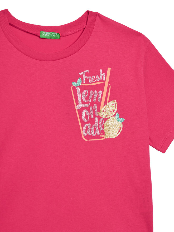 United Colors Of Benetton United Colors Of Benetton Camiseta 35RYC10OZ Rosa Regular Fit