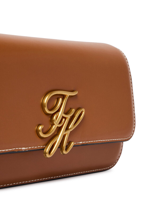 Tommy Hilfiger Handtasche Tommy Hilfiger Th Script Flap Crossover AW0AW18399 Braun
