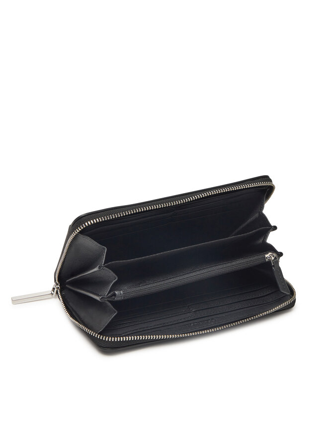 Calvin Klein Голям дамски портфейл Calvin Klein Embossed Logo Large Zip Around K60K612952 Черен