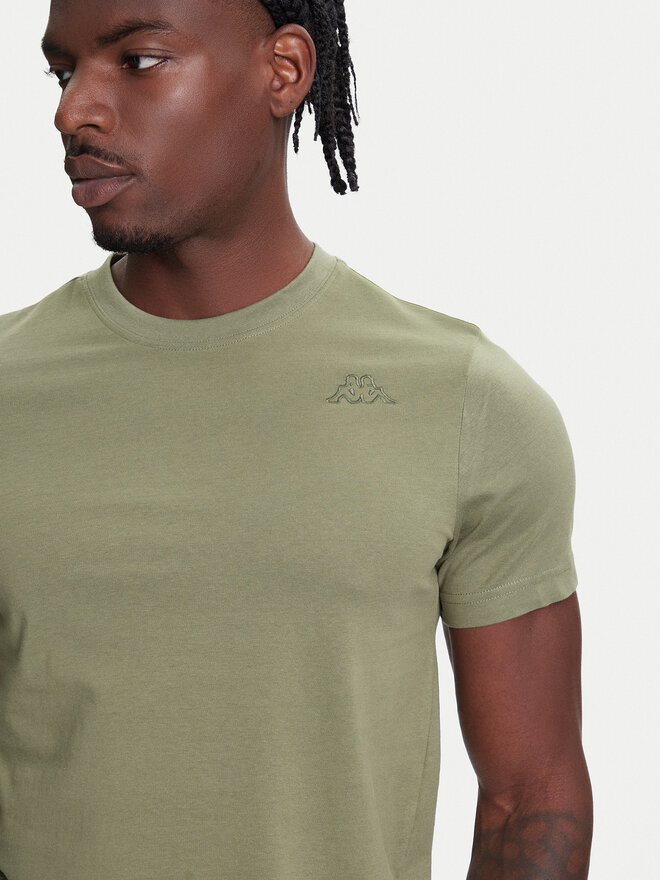 Kappa Kappa Marškinėliai Logo Korpo Cafers 304J150 Žalia Slim Fit