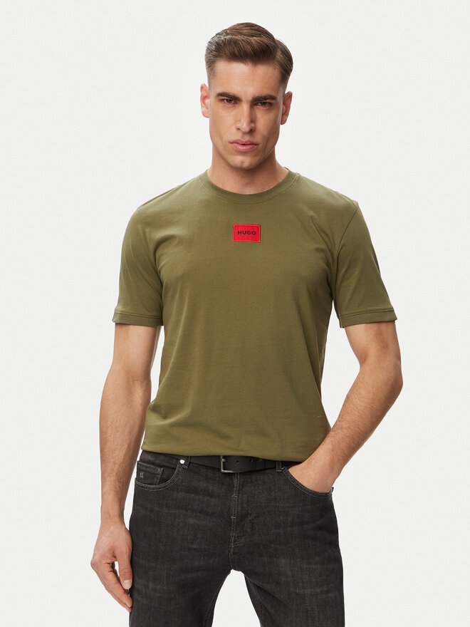 HUGO HUGO T-Shirt Diragolino212 50447978 Khakifarben Regular Fit