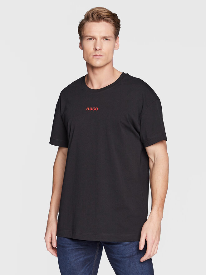 HUGO Hugo Футболка Linked 50480246 Чорний Regular Fit